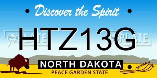 HTZ13G North Dakota License Plate