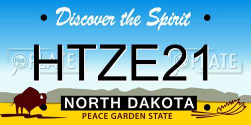 HTZE21 North Dakota License Plate