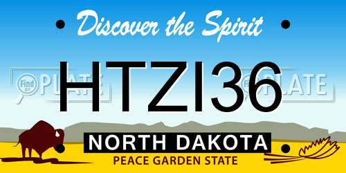 HTZI36 North Dakota License Plate