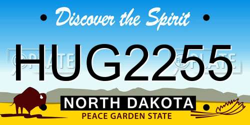 HUG2255 North Dakota License Plate