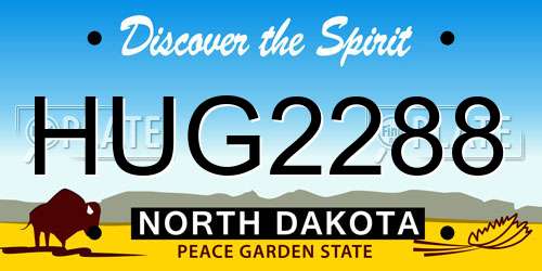 HUG2288 North Dakota License Plate