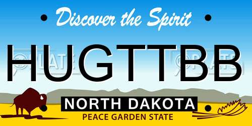 HUGTTBB North Dakota License Plate