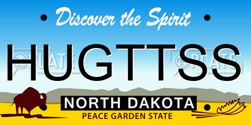 HUGTTSS North Dakota License Plate