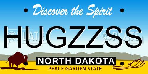 HUGZZSS North Dakota License Plate