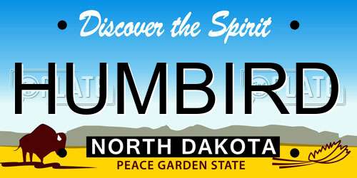 HUMBIRD North Dakota License Plate