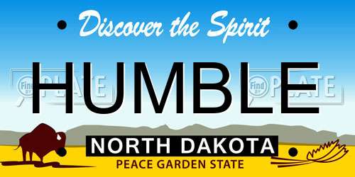 HUMBLE North Dakota License Plate