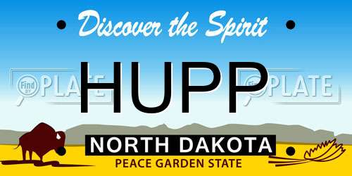 HUPP North Dakota License Plate