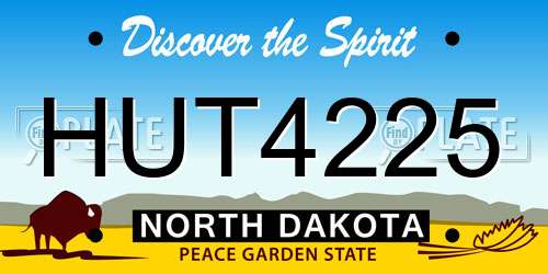 HUT4225 North Dakota License Plate