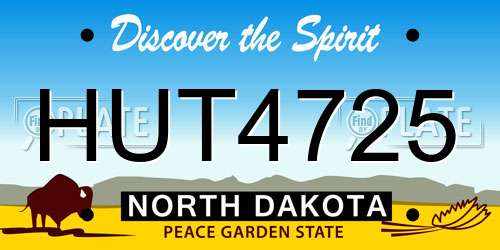 HUT4725 North Dakota License Plate