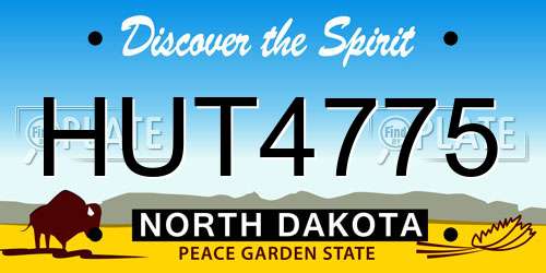 HUT4775 North Dakota License Plate