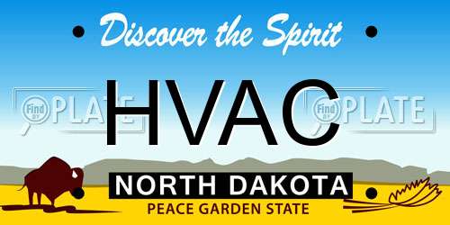 HVAC North Dakota License Plate