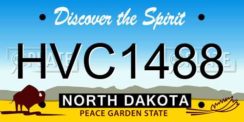 HVC1488 North Dakota License Plate