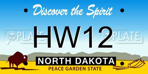 HW12 North Dakota License Plate