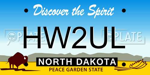 HW2UL North Dakota License Plate