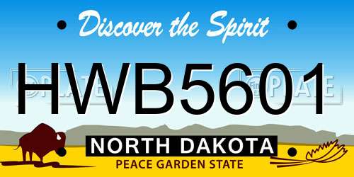 HWB5601 North Dakota License Plate