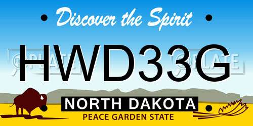 HWD33G North Dakota License Plate