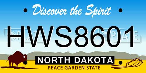 HWS8601 North Dakota License Plate