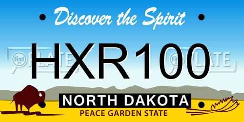 HXR100 North Dakota License Plate