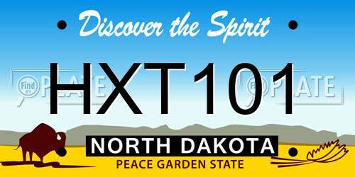 HXT101 North Dakota License Plate