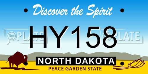 HY158 North Dakota License Plate