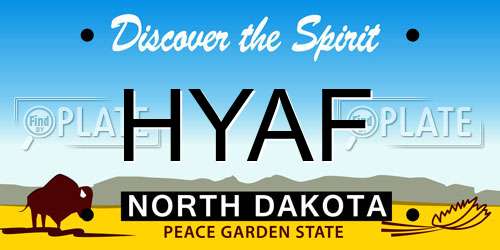 HYAF North Dakota License Plate