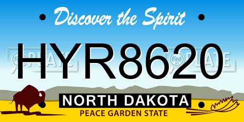 HYR8620 North Dakota License Plate