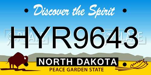 HYR9643 North Dakota License Plate