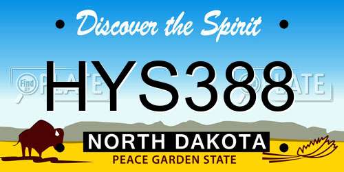 HYS388 North Dakota License Plate