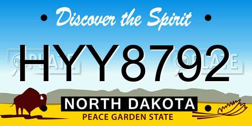 HYY8792 North Dakota License Plate