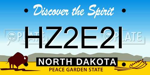 HZ2E2I North Dakota License Plate