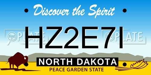 HZ2E7I North Dakota License Plate