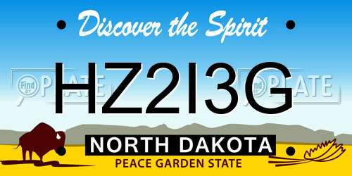 HZ2I3G North Dakota License Plate