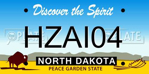 HZAI04 North Dakota License Plate