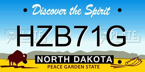 HZB71G North Dakota License Plate