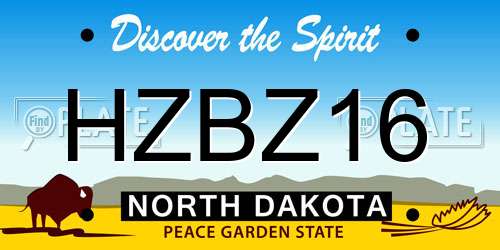 HZBZ16 North Dakota License Plate