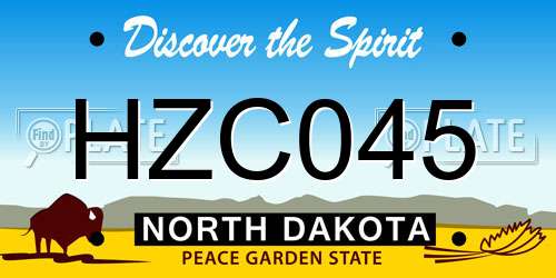 HZC045 North Dakota License Plate