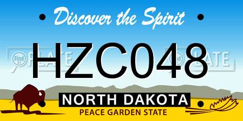 HZC048 North Dakota License Plate