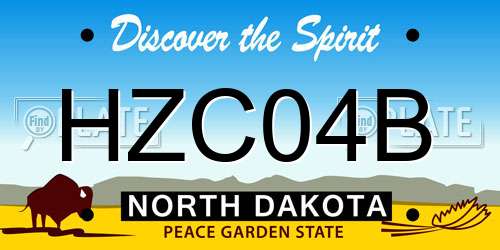HZC04B North Dakota License Plate