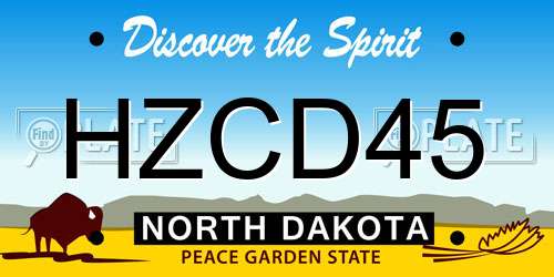 HZCD45 North Dakota License Plate