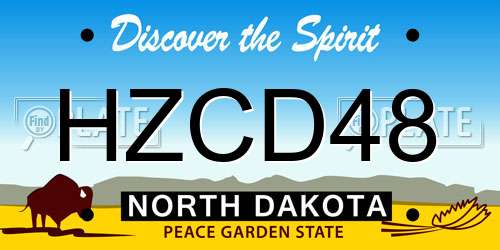 HZCD48 North Dakota License Plate