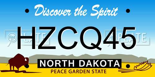 HZCQ45 North Dakota License Plate