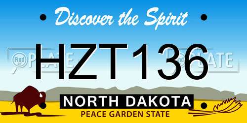 HZT136 North Dakota License Plate