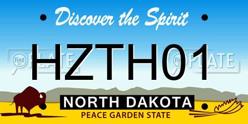 HZTH01 North Dakota License Plate