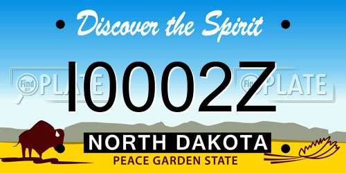 I0002Z North Dakota License Plate