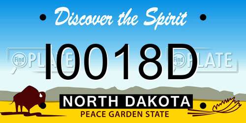I0018D North Dakota License Plate