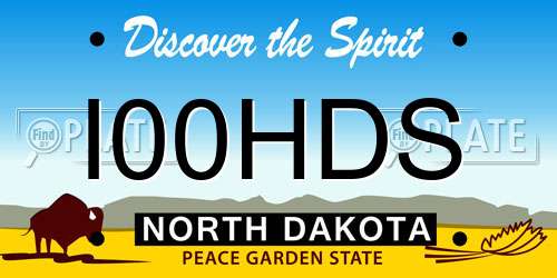 I00HDS North Dakota License Plate