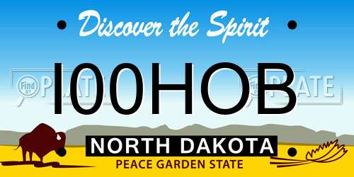 I00HOB North Dakota License Plate