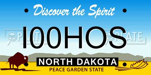 I00HOS North Dakota License Plate