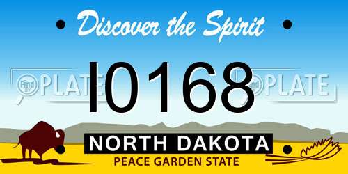 I0168 North Dakota License Plate