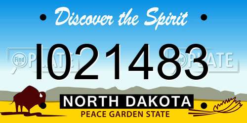 I021483 North Dakota License Plate